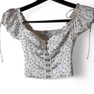 Princess Polly Women's White and Multi Corset size 0 crop top